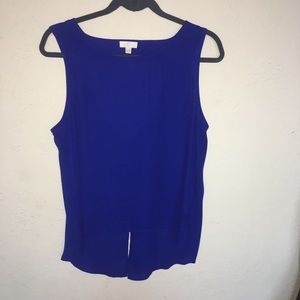 Charming Charlie Sheer Royal Blue Sleeveless Top